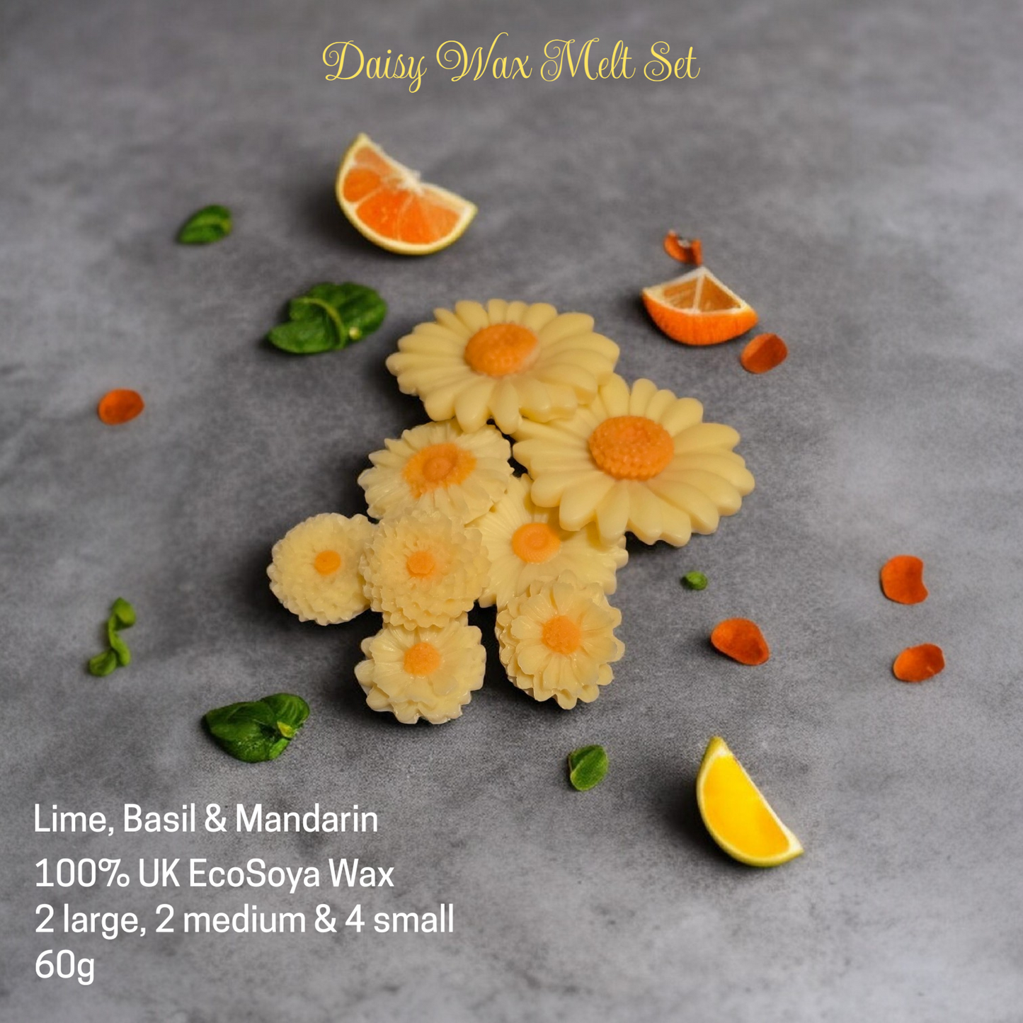 Artisan Daisy Wax Melt Set - Lime, Basil & Mandarin