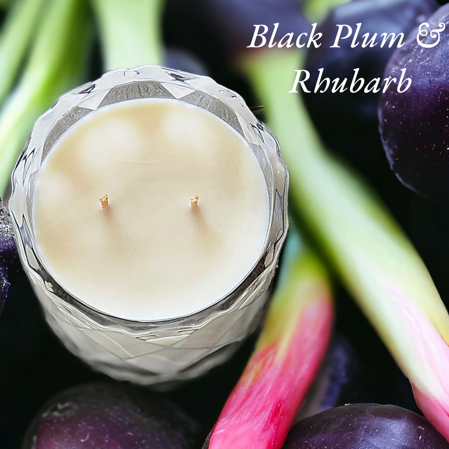 Black Plum & Rhubarb Soy Candle | Handmade | Essex, UK